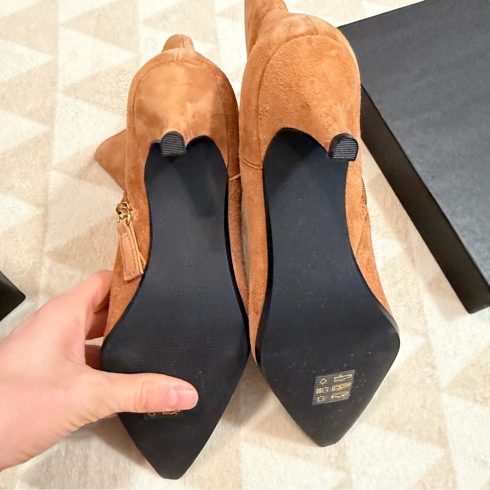 J crew blonde espresso New Stevie ankle boots in suede - Picture 6 of 9
